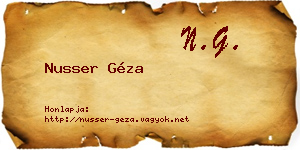 Nusser Géza névjegykártya